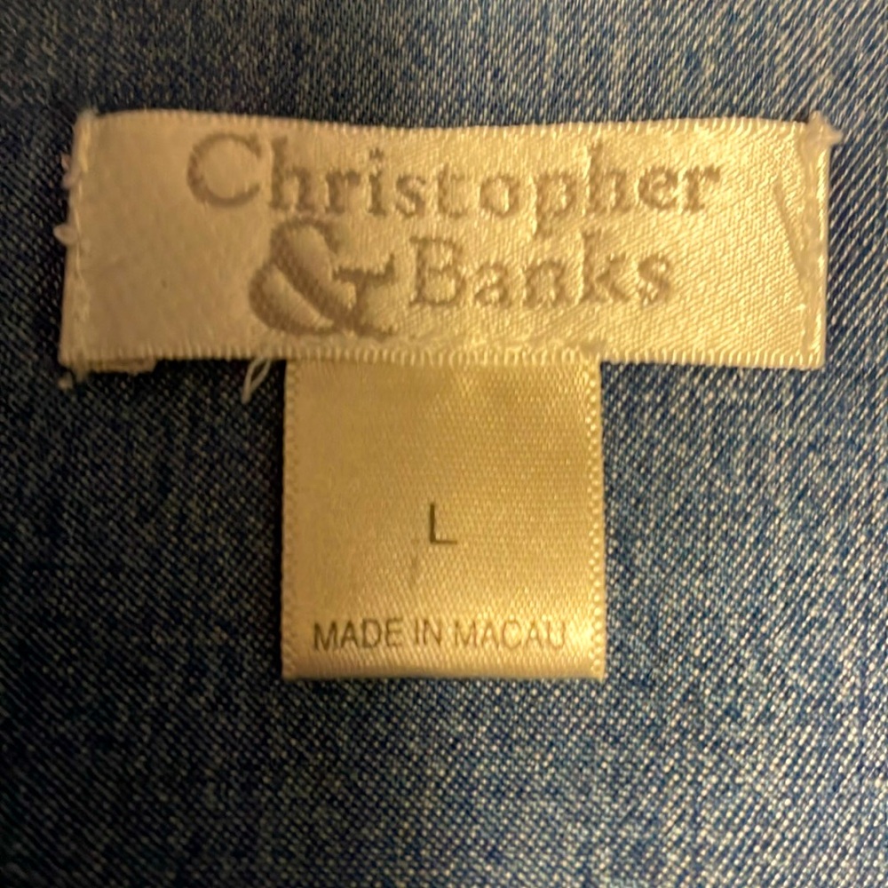 Christopher and banks denim light weight shacket size large